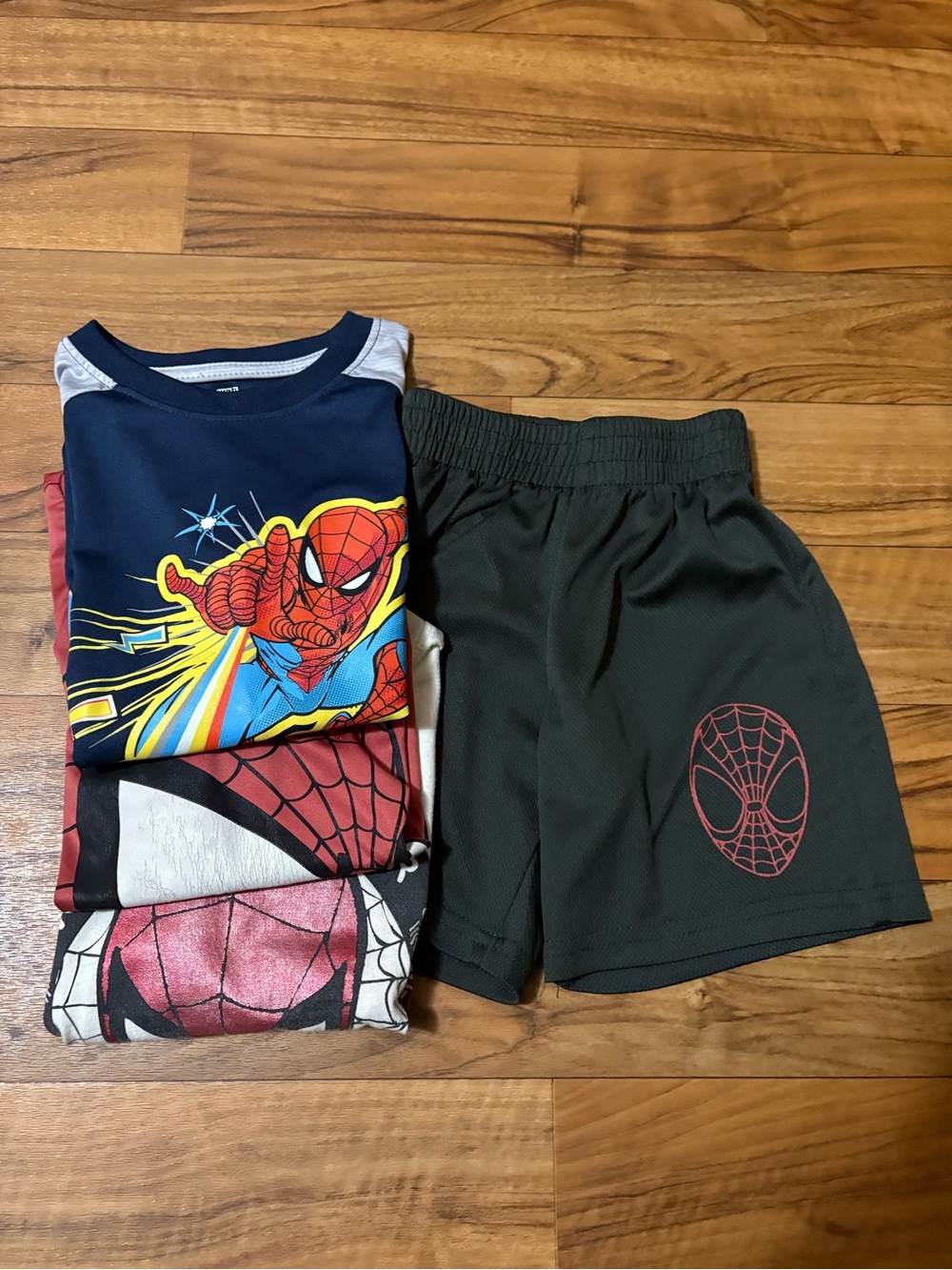 Spiderman Bundle— 3 t-shirts and 1 pair of shorts